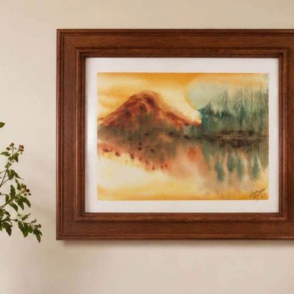 Original Watercolor Landscape Painting Impressionist Style Artist Signed